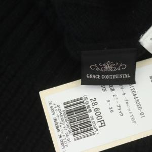 GRACE CONTINENTAL 20AW フラワーケーブルニットトップ セーター 長袖 プルオーバー ウール混 36 ブラック