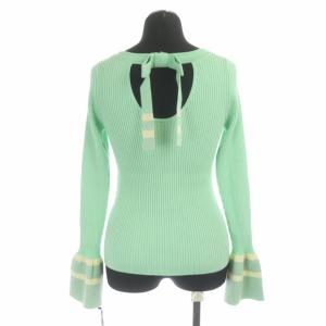 GRACE CONTINENTAL 20SS バックリボンニットトップ カットソー リブ 長袖 プルオーバー 36 ライトグリーン