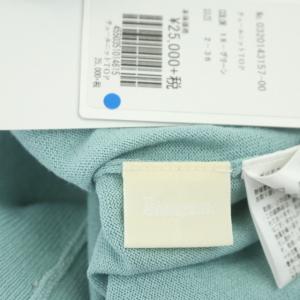 Diagram GRACE CONTINENTAL 20SS チュールニット カットソー 長袖 Vネック ドット プルオーバー 36 グリーン