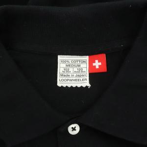 LOOPWHEELER ポロシャツ 半袖 コットン M 黒 ブラック