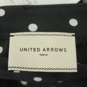 UNITED ARROWS 22SS Dot puff sleeve blous ブラウス 七分袖 ドルマンスリーブ バンドカラー ドット シアー 黒