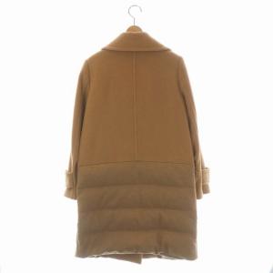 GRACE CONTINENTAL フォックスファーダウンコート アウター ロング ダブル 総裏地 ウール カシミヤ混 36 ベージュ