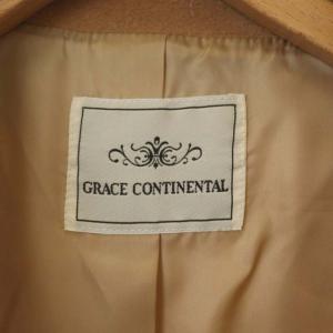 GRACE CONTINENTAL フォックスファーダウンコート アウター ロング ダブル 総裏地 ウール カシミヤ混 36 ベージュ