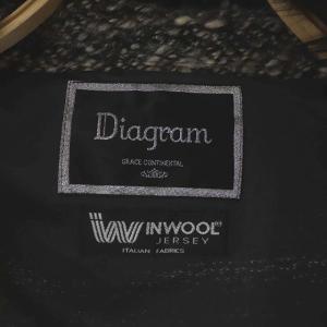 Diagram GRACE CONTINENTAL ラクーンファーツイードコート ロング ジップアップ ウール混 アルパカ混 36 ブラウン