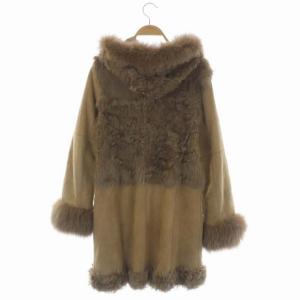 Diagram GRACE CONTINENTAL ムートンコート ロング ラムレザー チキャンラム スエード フォックスファー フード 36 キャメル