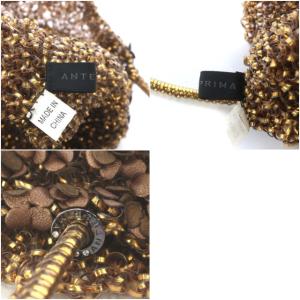 ANTEPRIMA ワイヤーバッグ トートバッグ ハンドバッグ フラワーモチーフ ブロンズ