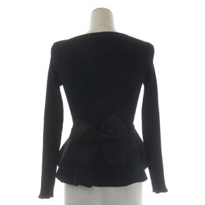 M'S GRACY バックリボン ペプラムニット セーター 長袖 リブ 38 ブラック