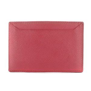 PRADA カードケース 三角プレート レザー ピンク OH