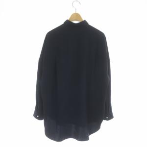 upper hights THE SHIRT 長袖シャツ ブラウス 胸ポケット ロゴボタン 1 紺 ネイビー