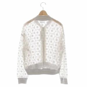 LANVIN en Bleu レースショートブルゾン ジャケット ジップアップ 38 ライトグレージュ