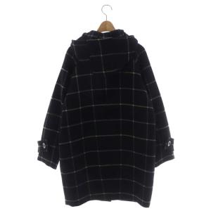 Grace Class チェック柄ダッフルコート ロング フード 36 グレー ベージュ