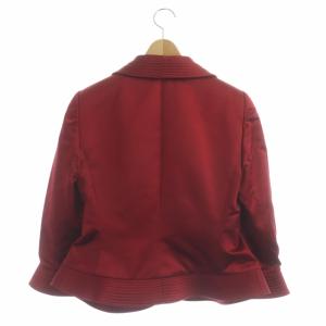 GIORGIO ARMANI サテンジャケット 総裏地 ショールカラー シルク 40 レッド