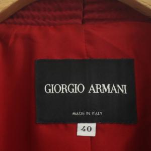 GIORGIO ARMANI サテンジャケット 総裏地 ショールカラー シルク 40 レッド