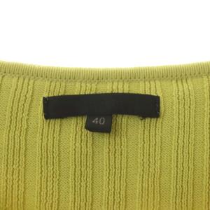 TO BE CHIC ビーグルニット カットソー 半袖 プルオーバー フリル リボン 40 黄緑 イエローグリーン