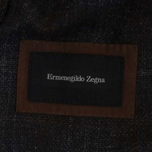 Ermenegildo Zegna カシミヤ テーラードジャケット 3B チェック 薄手 7-54R ダークグレー ブラウン