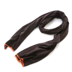 ストール マフラー ニット シルク ダークブラウン