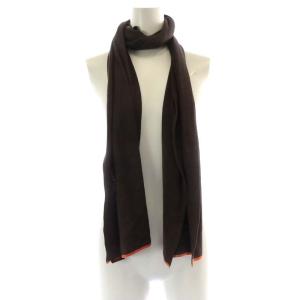 HERMES ストール マフラー ニット シルク ダークブラウン