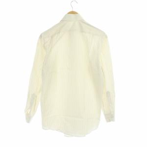 HERMES シャツ 長袖 ストライプ コットン 38 ベージュ アイボリー