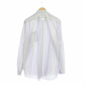 HERMES シャツ ストライプ 44 グレー パープル