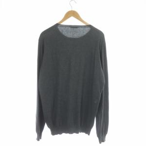 PRADA 2015 カシミヤ混 ニット プルオーバー カットソー 長袖 54 グレー