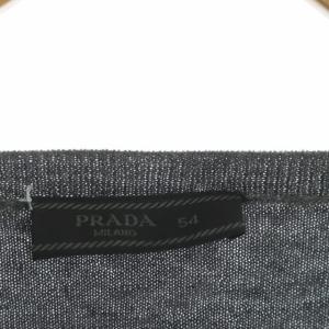 PRADA 2015 カシミヤ混 ニット プルオーバー カットソー 長袖 54 グレー