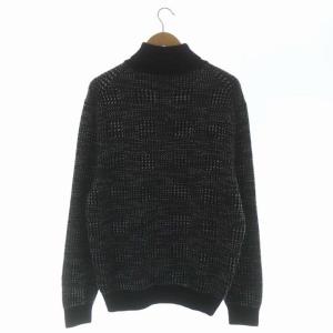 Ermenegildo Zegna カシミア タートルネック ニット セーター 長袖 L ブラック ホワイト