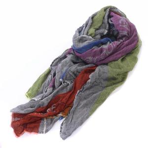 ストール ロゴ マルチカラー グレー