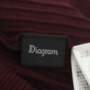 Diagram GRACE CONTINENTAL 20AW 袖フリルニット カットソー 長袖 クルーネック プルオーバー 36 ボルドー