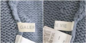 GALERIE VIE ファインウール ハイネックプルオーバー ニット セーター 長袖 S ライトブルー