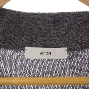 ATON WOOL WASHI OVERSIZED CARDIGAN ウール和紙 オーバーサイズ ニットカーディガン Vネック 長袖