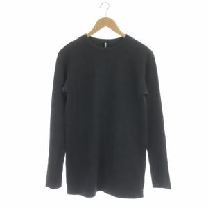 R149 クルーネックトップス ニット セーター プルオーバー 長袖 コットン 3 ダークグレー