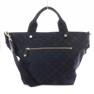 russet トートバッグ ハンドバッグ ショルダー バッグ 2WAY モノグラム ナイロン ネイビー