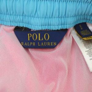 POLO RALPH LAUREN ナイロン ハーフパンツ ランニングウェア イージー ロゴ刺繍 S 蛍光ピンク