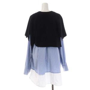 ENFOLD 21AW シャツ ニットプルオーバー ストライプ 38 水色