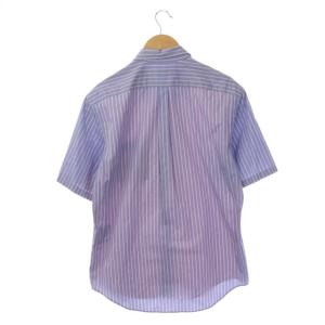 Comme des Garçons Homme Deux ドットストライプ 半袖シャツ 切替 胸ポケット M ピンク ライトブルー ホワイト