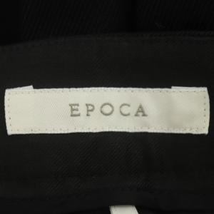 EPOCA ウールドライカルゼテーパードパンツ クロップド 40 ブラック