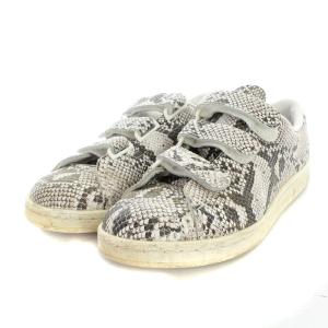 adidas Originals HYKE ベルクロ スニーカ レザー パイソン柄 22.5cm ホワイト ブラウン S80259