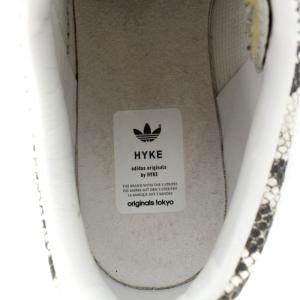 adidas Originals HYKE ベルクロ スニーカ レザー パイソン柄 22.5cm ホワイト ブラウン S80259
