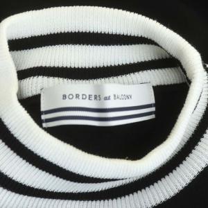 BORDERS at BALCONY レーヨンニットタンクトップ カットソー ノースリーブ プルオーバー 38 黒 白 ブラック ホワイト