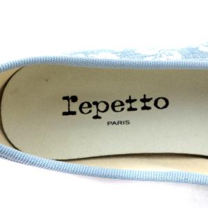 Repetto バレエシューズ パンプス フローラル デニム 36 ブルー