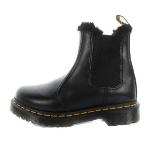 Dr.Martens LEONORE サイドゴアブーツ ショートブーツ ファー付 レザー UK3 ブラック 2976