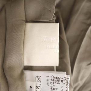 Ameri VINTAGE SHIRRING PLEATS DRESS 刺繍ワンピース 長袖 ロング フレア ギャザー プルオーバー S ライトカーキ