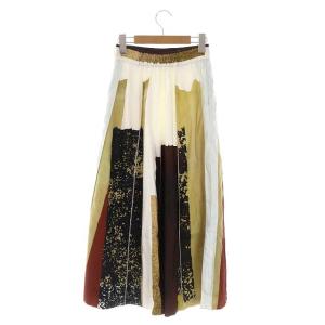 Ameri VINTAGE FUDE ART SKIRTスカート ロング フレア 総柄 S マルチカラー