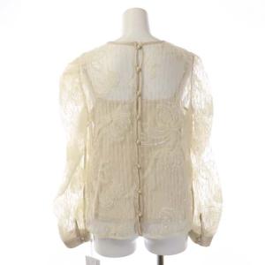 Ameri VINTAGE UNERESSED FAIRY LACE BLOUSE シャツ シアー 長袖 バックボタン ベージュ