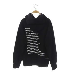 sacai スウェットパーカー 長袖 プルオーバー 英字 フード 1 黒 ブラック