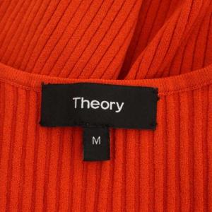 Theory ワイドリブフレアワンピース ニットワンピース ロング ノースリーブ M オレンジ