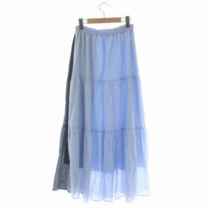 Diagram GRACE CONTINENTAL 配色ティアードフレアスカート ロング ギャザー フロントボタン 36 ライトブルー ネイビー