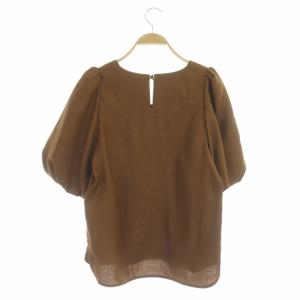 ANAYI 21SS リネンライクブラウス プルオーバー 半袖 38 ブラウン