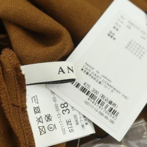 ANAYI 21SS リネンライクブラウス プルオーバー 半袖 38 ブラウン