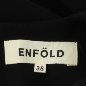 ENFOLD 変型カットソー 七分袖 ドルマンスリーブ クルーネック プルオーバー 38 黒 ブラック